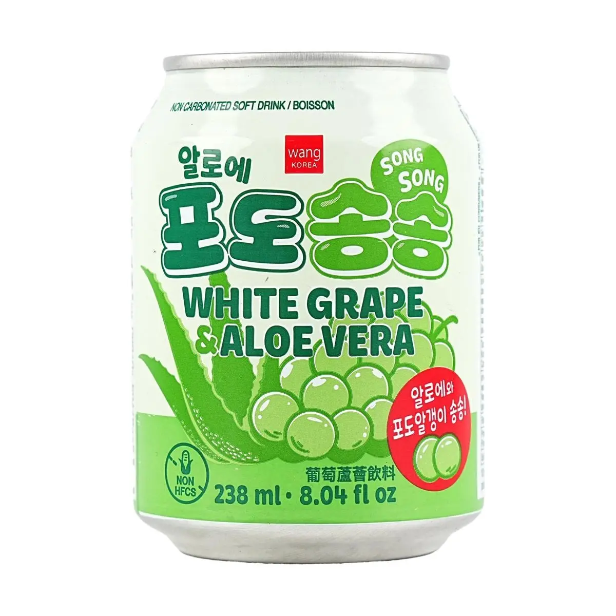 WANG FOOD Korean Grape Aloe Vera Juice Drink 238ml - Refreshing Beverage for Kids & Adults