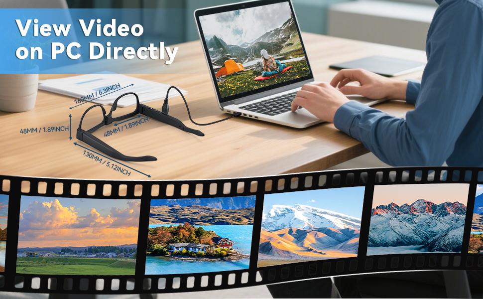 Latest Stylish Camera Glasses 1080p Outdoor Sports Camera with 64GB Memory Card Wide Angle Lens for Hiking & Driving