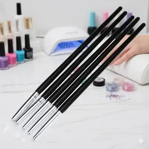 3D Nail Art Pen Set for DIY Sculpting Designs, Professional 5-Piece Kit with Dotting Tool for Glitter Powder Gel Polish, Multi-Functional Nail Sculptor for Beginners to Experts, Easy Grip Custom 3D Patterns Home Manicure.