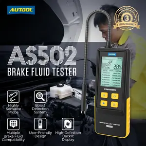 AUTOOL AS502 Handheld Car Brake Fluid Tester Brake Oil Quality Test for Automotive DOT3/DOT4/DOT5.1/ENV4/ENV6 ATE/TRW/BOSCH/MOBI
