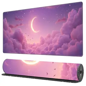 Cloud & Moon Pattern Extended Mouse Pad, 1 Count Rectangle Large Gaming Mouse Pad, Non-slip Personalized Mouse Pad for Home Office