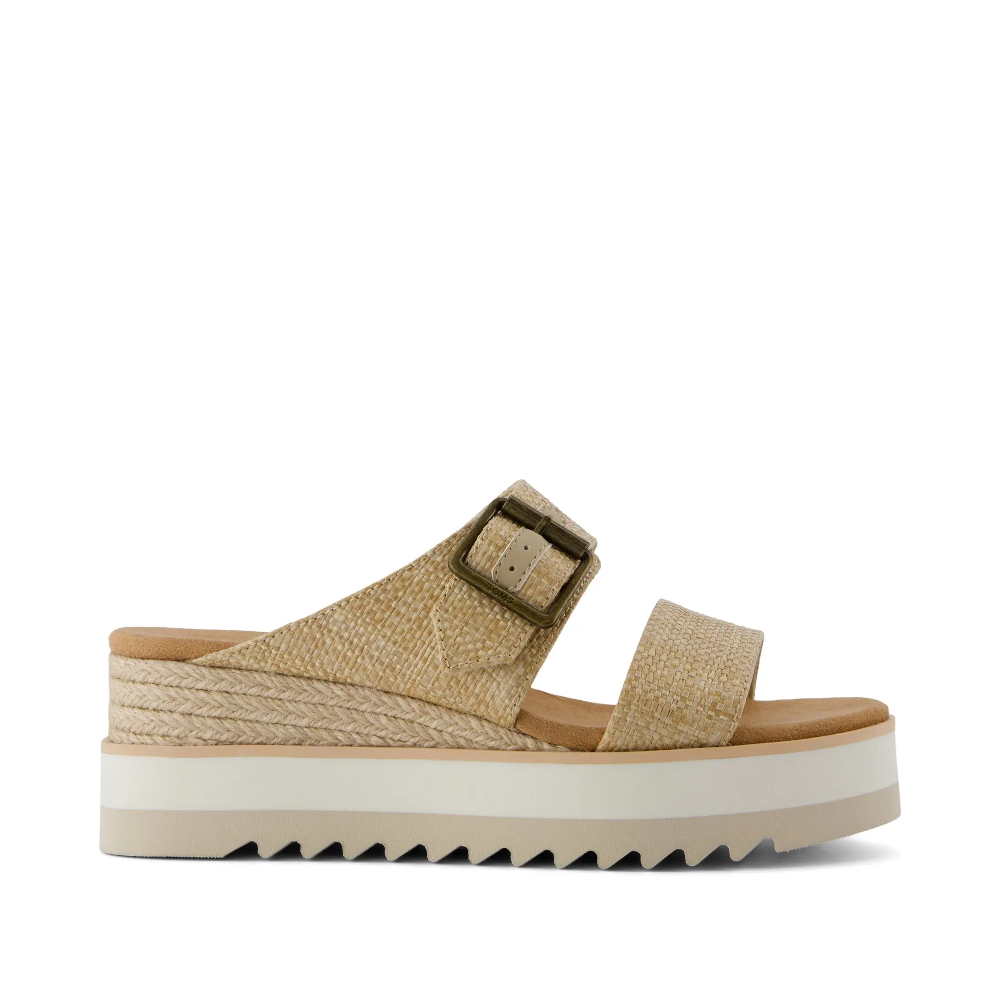 Diana Mule Buckle Wedge Sandal Almond Raffia Diana Mule Buckle Wedge Sandal Almond Raffia