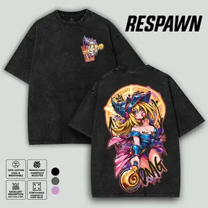 Yami Yugi dark magician girl student king of games art tattoo hot Yugioh Yu-gi-oh Monster Card Yugi Muto anime manga game 2 sided Washed Tshirt Soft Tops 90s graphic tees merch unisex movie