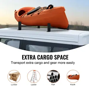 fathersdaygift VEVOR Van Roof Ladder Rack, 2 Bars Alloy Steel Roof Racks, 500 LBS Capacity Roof Rack, Adjustable Length 35.8-52.4, Van Ladder Rack Compatible with Chevrolet Express, GMC Savana, etc, Drilling Mount