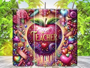 T Cuts Creations Pink Floral Tumbler, 20oz Stainless Steel Portable Water Bottle with Lid - Reusable Drinkware for Daily Use, Teacher Gift