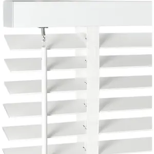 Cordless Solid Wood Blinds for Indoor Window 21.5"W x 36"H Real Wooden Blackout Horizontal Shutters Easy to Install for Home Interior Windows White