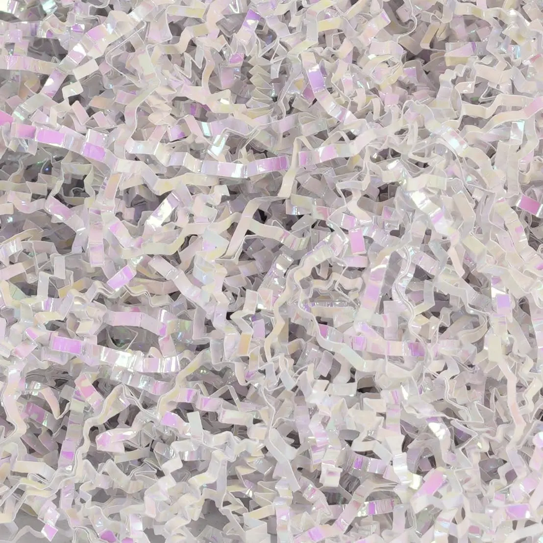 - 4oz Crinkle Cut Paper Shred Filler Recyclable  Wrap Confetti Raffia Grass Shiny Shred Paper for Easter Baskets Filler Creative Eggs Decor ( White)