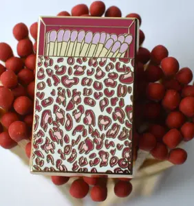 Pink Leopard Print Matchbox Needle Minder