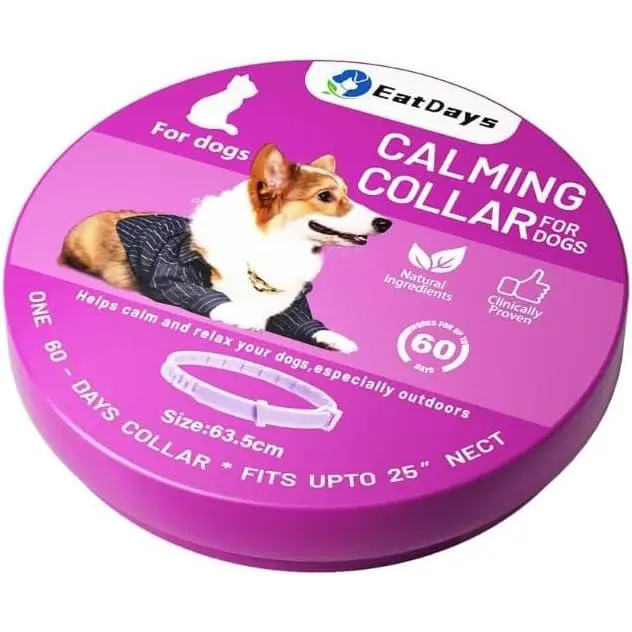 Dog Pheromone Calming Collar - 1 Size, Adjustable Fit, Fluorescent Reflective, 24/7 Safety, Fast Acting, 60 Days Relief, Anxiety Support for Thunderstorms & Travel