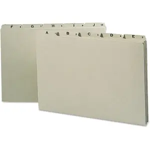 Recycled Top Tab File Guides, Alpha, 1/5 Tab, Pressboard, Legal Size, 25 Pieces Per Set