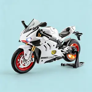 Ducati V4 Style Alloy Motorcycle Model 1:10 Scale, & Colors, Collectible & Interactive Play Toy, Motor Vehicles