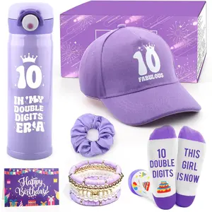Gifts for 10 Year Old Girl, 10 Year Old Girl Birthday Gifts for Daughter Niece with IN MY DOUBLE DIGITS ERA Water Bottle Baseball Cap Greeting Cards, 10th Birthday Teen Girls Gift Ideas