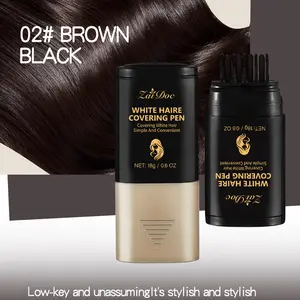 Hair Root Moisturizing Stick - Black and Brown - Immediately covers gray hair, waterproof, natural appearance - Suitable for both men and women, suitable for travel - Hair care