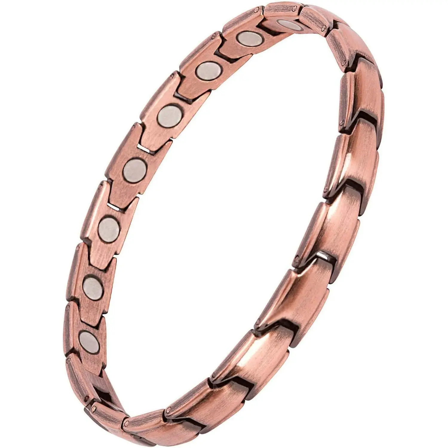 Pure Solid Copper Bangle Bracelet for Women, Elegant Hand-Forged Minimalist Cuff, Magnetic and Stackable Fashion Accessory, Bracelets, All-Copper Bracelets & Bangles