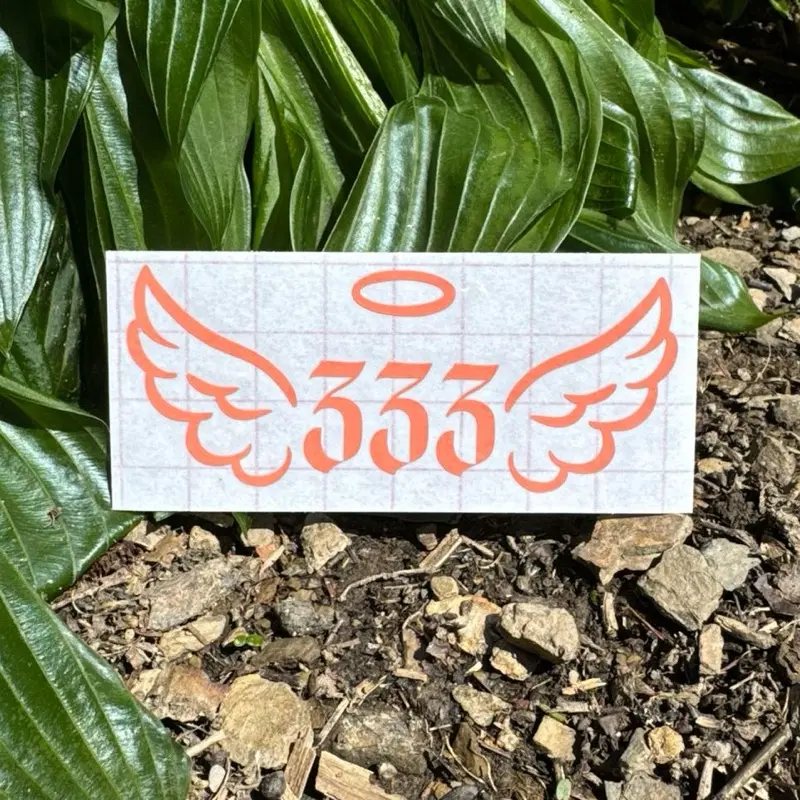 Angel Number 333 Support Car Decal Stickers - Durable Waterproof Vinyl, Bright Colors, Multi-Size - For Cars, Laptops, Sticker Deco, Decoration, Brilliant Blue, Car Exterior Upgrade