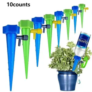 10pcs Self-Watering Plant Tips, Automatic Drip Irrigation System, Watering Systems, Adjustable Valve, Watering Tool, Ideal for Indoor & Office Plants, Color Random