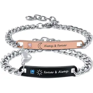 Personalized Couple Bracelet Customized Couple Bracelets Set Mutual Attraction Custom Name Relationship Bracelet Personalized  for Men Women