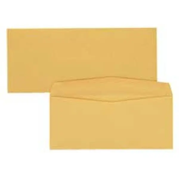 Kraft No 10 Business Envelope, 28lb Sturdy Kraft Stock, 4.13in x 9.50in, Full Security Confidentiality, Side Seam, Popular for In-Office Use & Bulky Mail