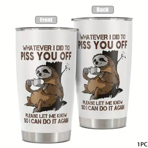 Funny Sloth Gift for Men - Sarcastic Quote "Do It Again" - 20oz Stainless Steel Tumbler Funny Father's Day gift