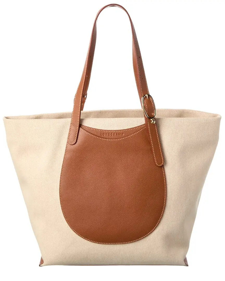 Longchamp Epure Canvas & Leather Tote