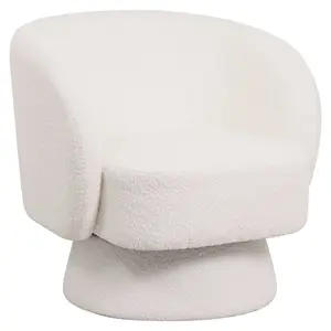 Raze Collection Modern Accent Chair in White Boucle