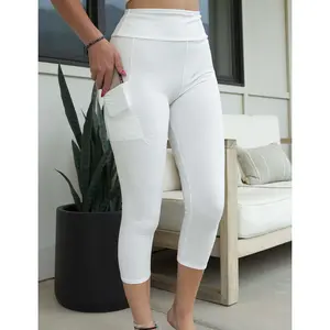 SA Exclusive White Capri Pocket Leggings