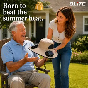 Solar Fan Hat for Men, Solid Wide Brim Sun Hat with Dual Cooling Fans & USB Charging for Fishing & Hiking - Father's Day Gift for Dad, Husband, Gifts For Him