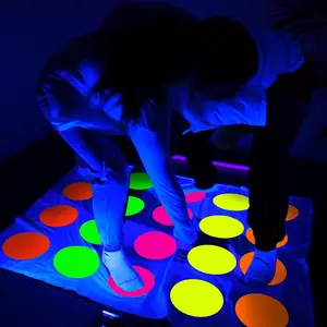 25 Sheets Neon Papers Glow Party Decoration DIY Dance Floor Moves Games Classic Twister UV Reactive Multi Colored Double Sided Card Stock for Black Light Neon Birthday Wedding Fluorescent