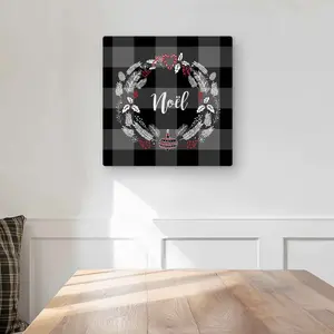 Begin Home Decor C1MP1616O4NEAE 16 x 16 in. Christmas Wreath Wall Art - Illustrative Livingroom Metal Print Decor