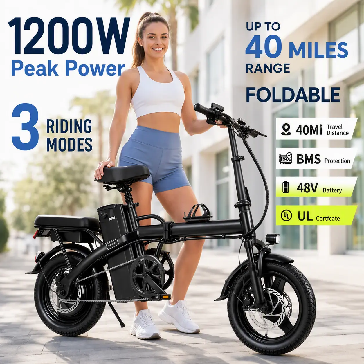 1000W Folding Electric Bike for Teens & Adults - 28 MPH Max Speed, 48 Mi Range, 3 Riding Modes, Compact E-Bike for Car Trunks & Apartments, Ideal Sports & Outdoor Cycling Gift bikes dirt bike dirt bikes