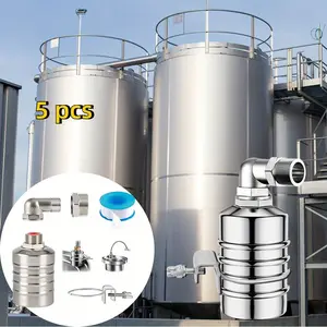 5PCS 304 Stainless Steel Fully Automatic Water Level Control Float Valve Float Valve 1/ 2" To 3/ 4'' Water Float Valve Automatic Water Level Controller for Water Tank Pool Water Tank Livestock Troughs