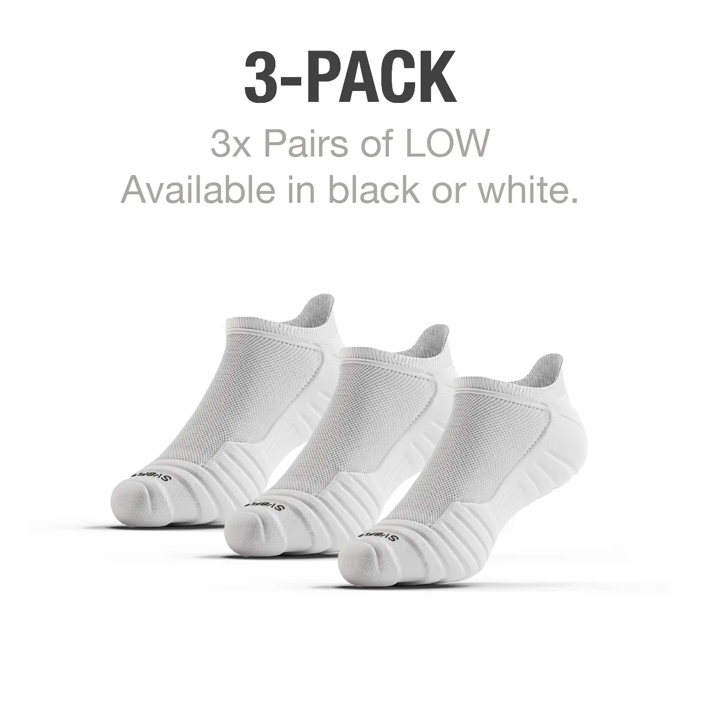 CloudFusion Low Socks - 3-Pack of All-Seasons Ankle Socks with 360° Stabilizer & Zoned Cushioning for Comfort & Support