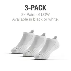 CloudFusion Low Socks - 3-Pack of All-Seasons Ankle Socks with 360° Stabilizer & Zoned Cushioning for Comfort & Support