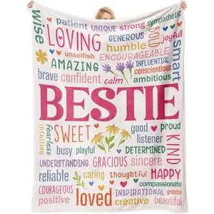 1pc Gifts for female best friends, birthday gifts for female best friends, best friend blankets, gifts for best friends, friendship gifts for female friends, flannel blankets for soulmates, Inspirational Blanket
