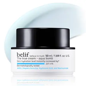 belif The True Cream Aqua Bomb, Korean Skincare with Hyaluronic Acid & Niacinamide – Intense Hydration & Fast-Absorbing Moisturizer