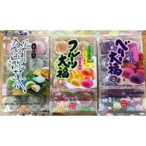 Japanese Flavor Mochi Strawberry  Blueberry, Mango  Peach  Pineapple, Bean Jam Rice Cake Mochi Sampler  8 Count (3)