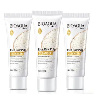 3PCS Rice Face Wash, Hydrating & Cleansing Facial Cleanser, Deep Pore Cleansing, Hydrating & Nourishing, Gentle Exfoliation for Smooth & Glowing Skin, Suitable for All Skin Types, Daily Use 3.53 oz