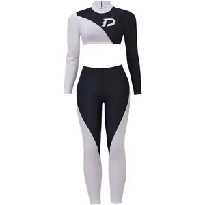 Women's Danny Phantom Cosplay Costume - Black and White Long Sleeve Crop Top and Pants Set