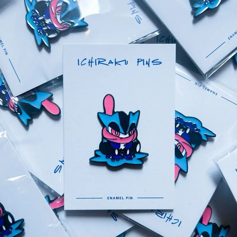 Greninja Anime Enamel Pin - Chibi Design, Ninja Frog Collectible Lapel Pin