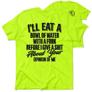 Opinion of me - Hi Visibility Safety Yellow Work T-Shirt Jersey Menswear Men's 30-Day Guarantee Cotton/Poly Blend | Graphic tees Apparel Tshirt