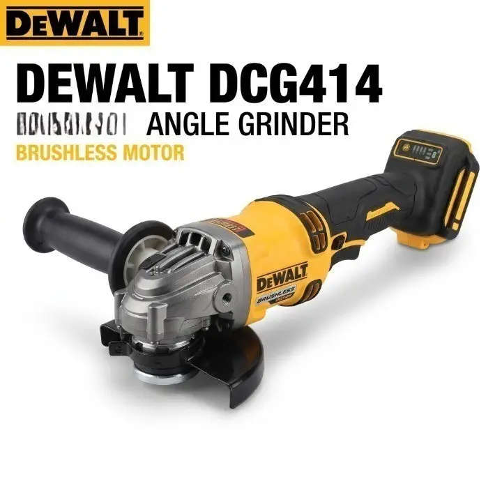 DEWALT DCG414 Lightweight Portable Angle Grinder Power Tool Kit, Designed For Garden Iron Fence Cutting, Rusty Hardware Refinishing And Small Metal Furniture Modification For Backyard DIY Hobbyists, With Battery And Charger