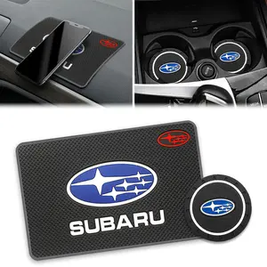 1/2/3 Pack Subaru Car Anti-Slip Cup Holders, PVC Rubber Center Console Cushions, Silent Shockproof Interior Decor Accessories