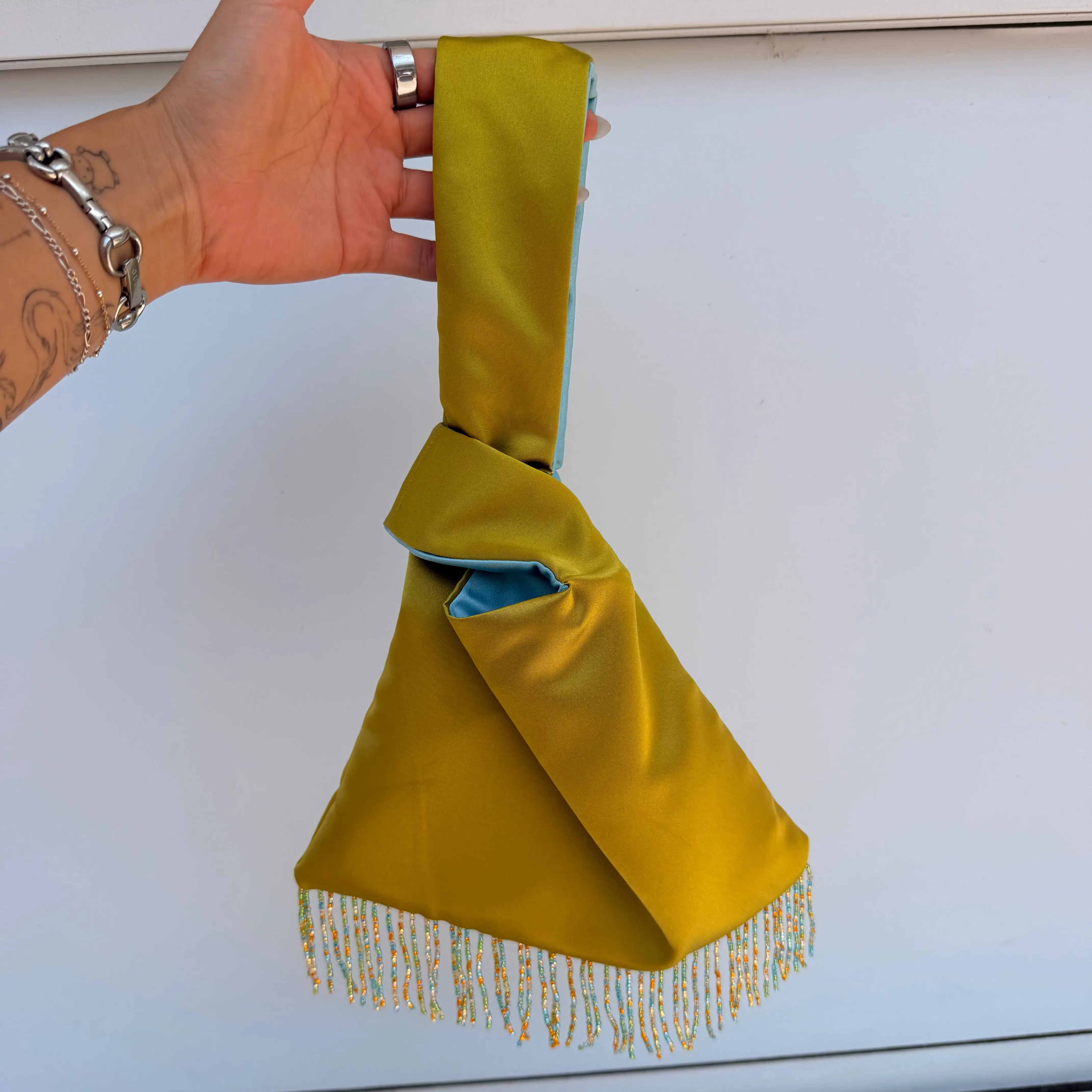Chartreuse Japanese Knot Bag
