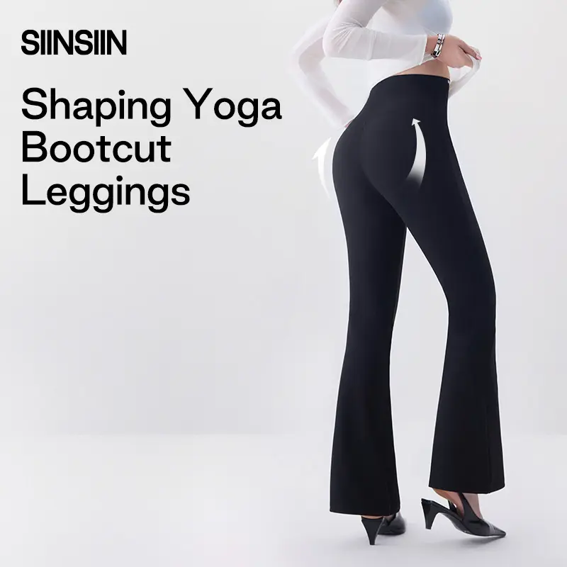 SIINSIIN 2025 Women's High-Waisted Bootcut Fitness Yoga Leggings - Breathable Athletic Bottoms, Stretchy Flare Sporty Sports Bottoms, Yoga/Gym Trousers for Studio Athleisure