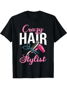 Unisex Hairdresser Hair Stylist Graphic T-Shirt | Soft & Breathable, Lightweight & Comfortable Fit, Casual Crew Neck, Short Sleeve with Hairdressing Tools Design, Perfect Gift for Hair Professionals, Vintage Style, All-Season, Regular Fit, 220G
