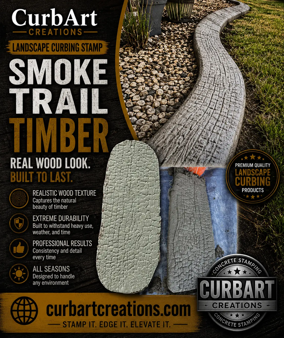 Smoke Trail Timber concrete stamp
