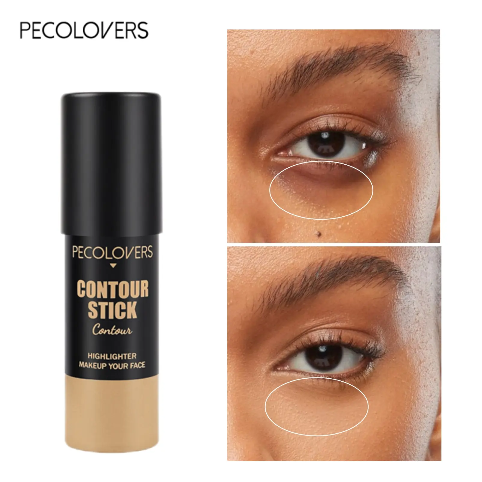 1Pc Soft Contour Stick, Easy‑Blend Face Contour, Highlighter Balm, Makeup, Long‑Lasting & Waterproof, Light Brown And Warm Brown And Dark Taupe