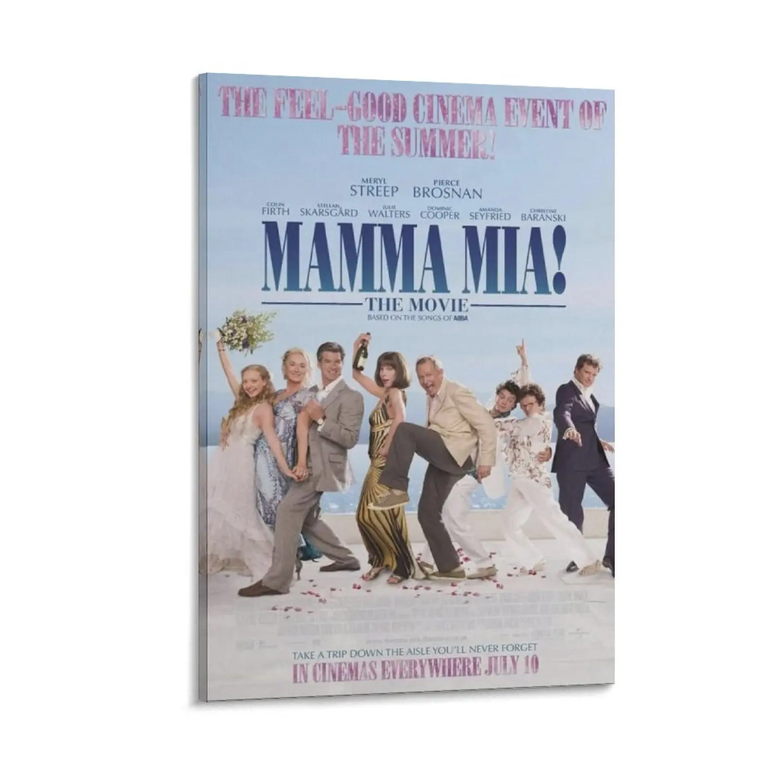 Mamma Mia! Movie Poster Customizable Multi-Size Canvas Wall Art, Room Decor for Bedroom, Office & Garden, Home Supplies Gift for Bar Decoration, 20X30inch(50X75cm), 24X36inch(60X90cm)