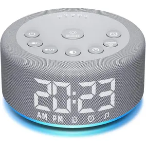 X-ADE03 [3 in 1] Sound Machine Alarm Clock Night Light White Noise Machine with 27 Sleeping Sounds for Kids Adults 32 Level Volume Auto Off Timer Memory Function Digital Clock with 30 Wake Up Sounds