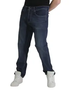 Denim Stretch Straight Fit Jeans for Men, Classic Style, All Seasons, Plain Pattern Menswear Pants